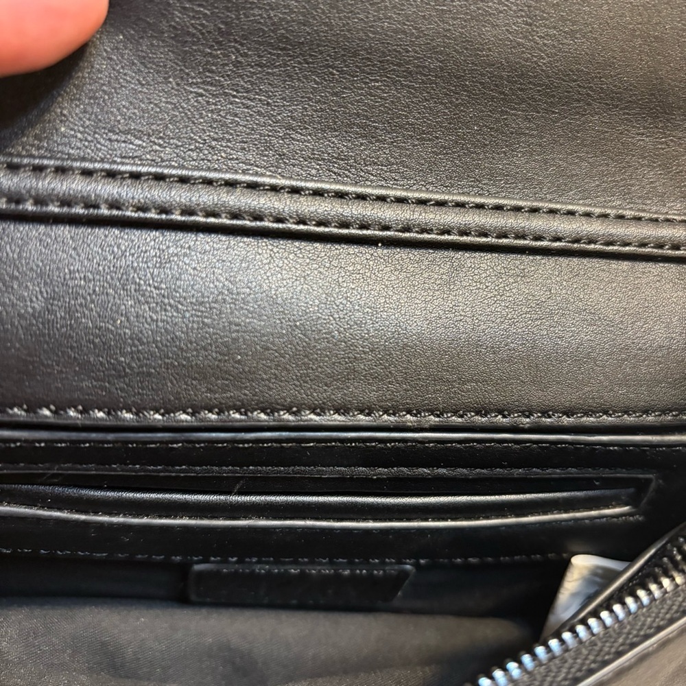 AKAIV Crossbody Bag Black Reptile Print Steel-tone Chain Strap Tassel Vegan - Picture 12 of 16